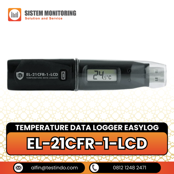 Alat Pencatat Suhu Temperature Data Logger EasyLog | EL-21CFR-1-LCD