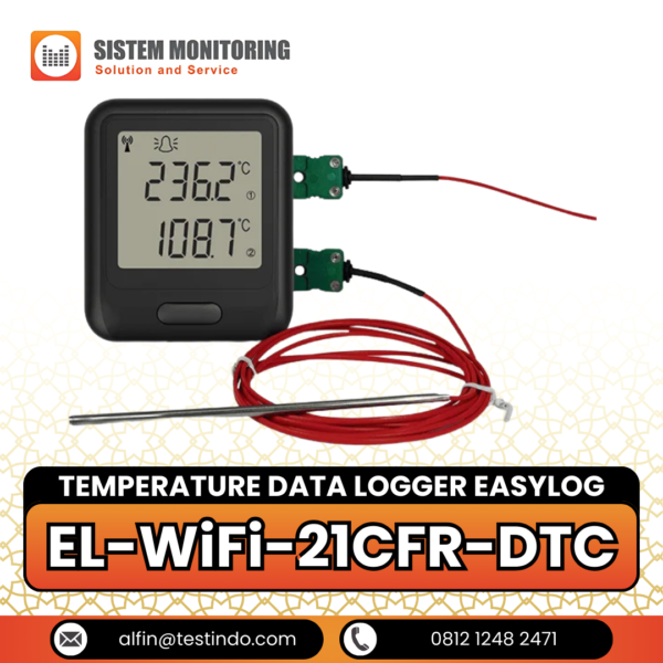 Alat Pencatat Suhu Temperature Data Logger EasyLog | EL-WiFi-21CFR-DTC
