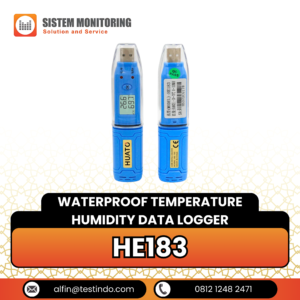 Alat Perekam Data Suhu HE183 Waterproof Temperature Humidity Data Logger