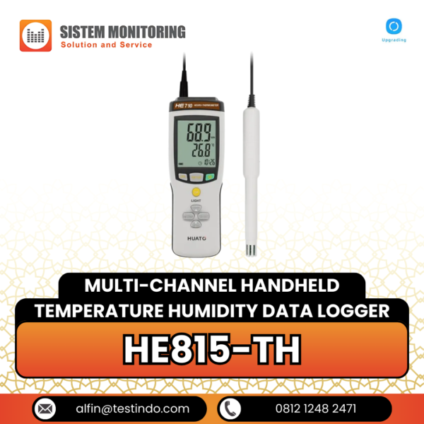 Alat Perekam Data Suhu HE815-TH Multi-channel Handheld Temperature Humidity Data Logger
