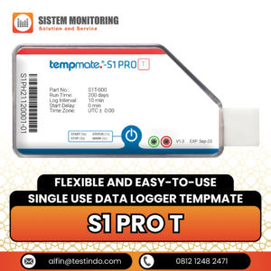 Alat Perekam Data Suhu Flexible and Easy-to-Use Single Use Data Logger tempmate S1 PRO T