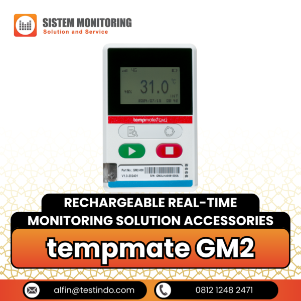 Alat Perekam Data Suhu Rechargeable Real-Time Monitoring Solution tempmate GM2 Accesories