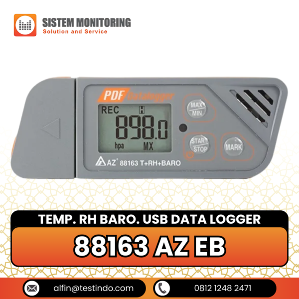 Alat Pencatat Data USB Temp. RH Baro (Temp. RH Baro. USB Data Logger) 88163 AZ EB