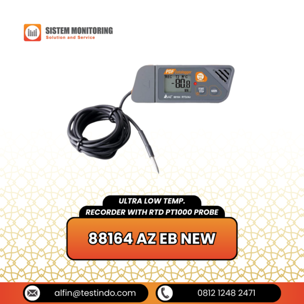 Alat Perekam Data Suhu Sangat Rendah Probe RTD Pt1000 (Ultra Low Temp. Recorder with RTD Pt1000 Probe) 88164 AZ EB NEW