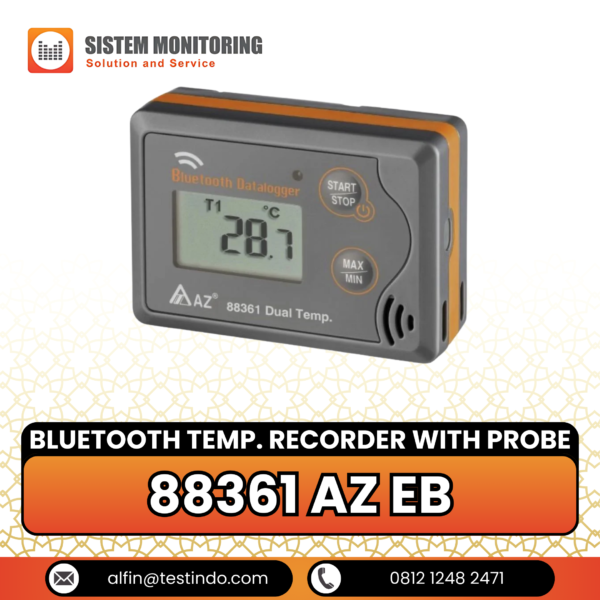 Alat Perekam Data Suhu dengan Probe Bluetooth (Bluetooth Temp. Recorder with Probe) 88361 AZ EB