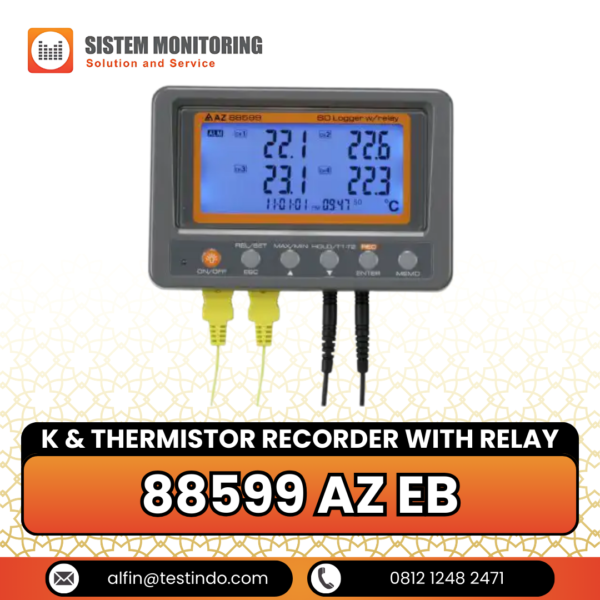 Alat Perekam Data Suhu K & Termistor dengan Relay (K & Thermistor Recorder with Relay) 88599 AZ EB