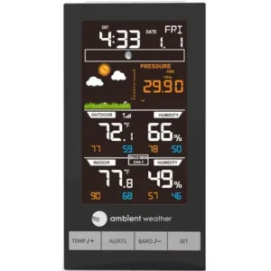 Cuaca Sekitar WS-2801A-C Stasiun Prakiraan Warna Nirkabel Canggih dengan Suhu, Kelembaban, dan Barometer - HANYA SENDIRI  Ambient Weather WS-2801A-C Advanced Wireless Color Forecast Station with Temperature, Humidity and Barometer - CONSOLE ONLY