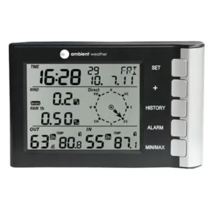 Cuaca Sekitar WS-5300-C Stasiun Cuaca Rumah Nirkabel (Hanya Konsol) untuk WS-5300, WS-5305, WS-2080, WS-2080A, WS-2090, WS-2095 Ambient Weather WS-5300-C Wireless Home Weather Station (Console Only) for WS-5300, WS-5305, WS-2080, WS-2080A, WS-2090, WS-2095