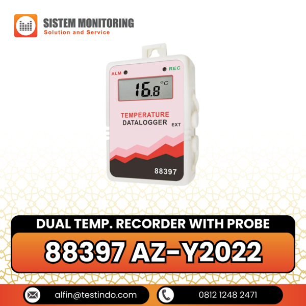 Alat Perekam Data Suhu Ganda dengan Probe (Dual Temp. Recorder with Probe) 88397 AZ-Y2022