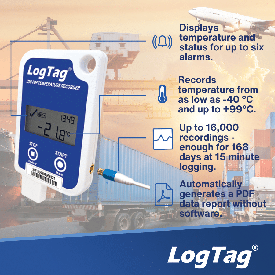 Alat Perekam Data (Data Logger) Suhu LCD PDF USB Probe Eksternal LogTag® UTRED-16F - Image 3