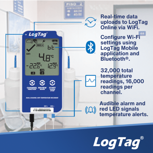 Alat Perekam Data (Data Logger) WiFi LCD Dua Saluran Serbaguna LogTag® UTRED30-Wifi (DC) - Image 4