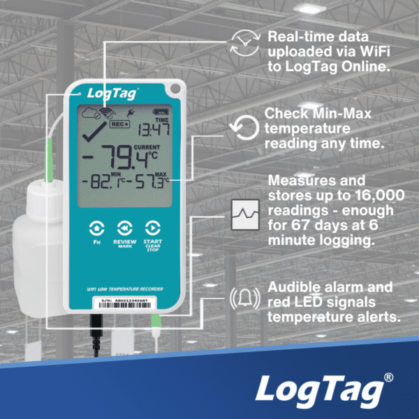 Alat Perekam Data (Data Logger) LCD Saluran Tunggal WiFi Suhu Rendah LogTag® UTREL30-WIFI (SC) - Image 3