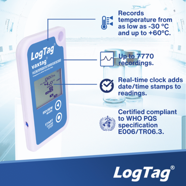 Alat Perekam Data (Data Logger) Suhu LCD Multi-Trip | WHO PQS LogTag® Vaxtag® - Image 3