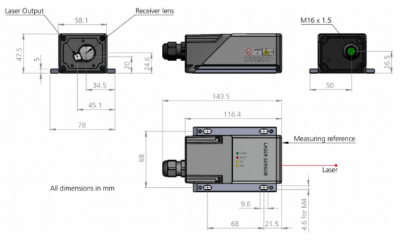 Sensor Pengukuran Jarak Laser Distance Sensors D-Series Type DEH-30-500 - Image 2