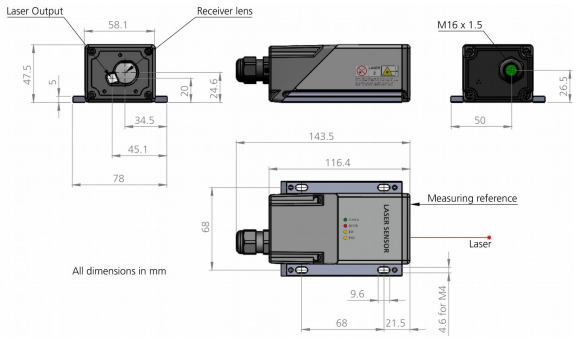 Sensor Pengukuran Jarak Laser Distance Sensors D-Series Type DPE-10-500 - Image 2