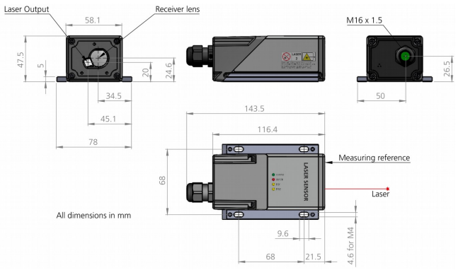 Sensor Pengukuran Jarak Laser Distance Sensors D-Series Type DPE-30-500 - Image 2