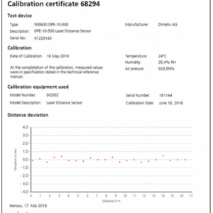 Sertifikat Kalibrasi 500001/500002 Calibration Certificate (Dimetix)